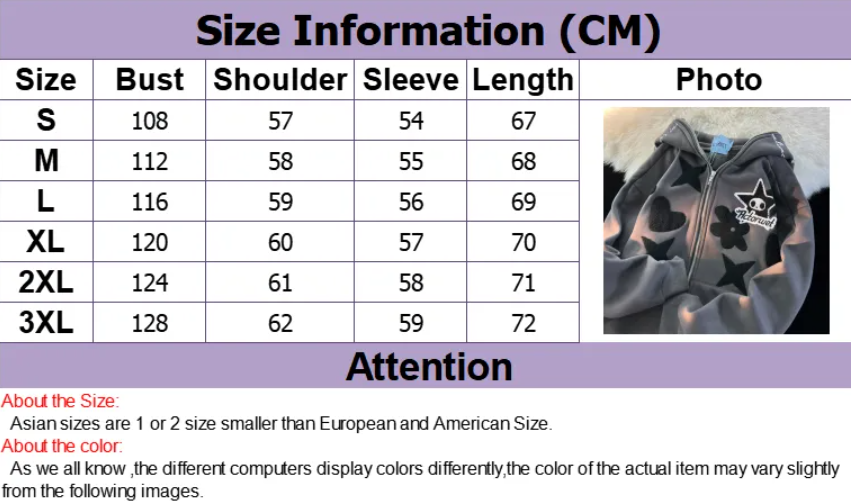 Getadme  Women Letter Embroidery Hoodies Autumn Winter Vintage Zipper Long Sleeve Oversized Jacket Coat Harajuku Casual Hooded Sweatshirt