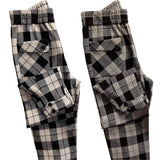 GETADME Autumn Winter Women's Elastic Waist Plaid Shirring Pockets Button Solid Casual Wide Leg Trousers Fashion Office Lady Pants
