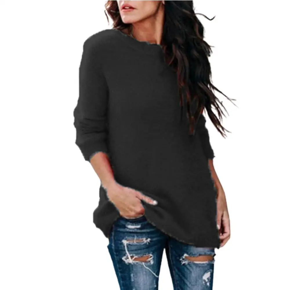 GETADME Fashion Womens Winter Warm Sweater Fluffy Plain Jumper Ladies Casual Long Pullover Tops Autumn Oversize Korean Sweater 2022 New