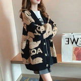 Getadme Loose Sweater Oversize Woman Christmas Sweater Coat Korean Fashion Sweet Cardigans For Women Thick Winter Clothes Knitted
