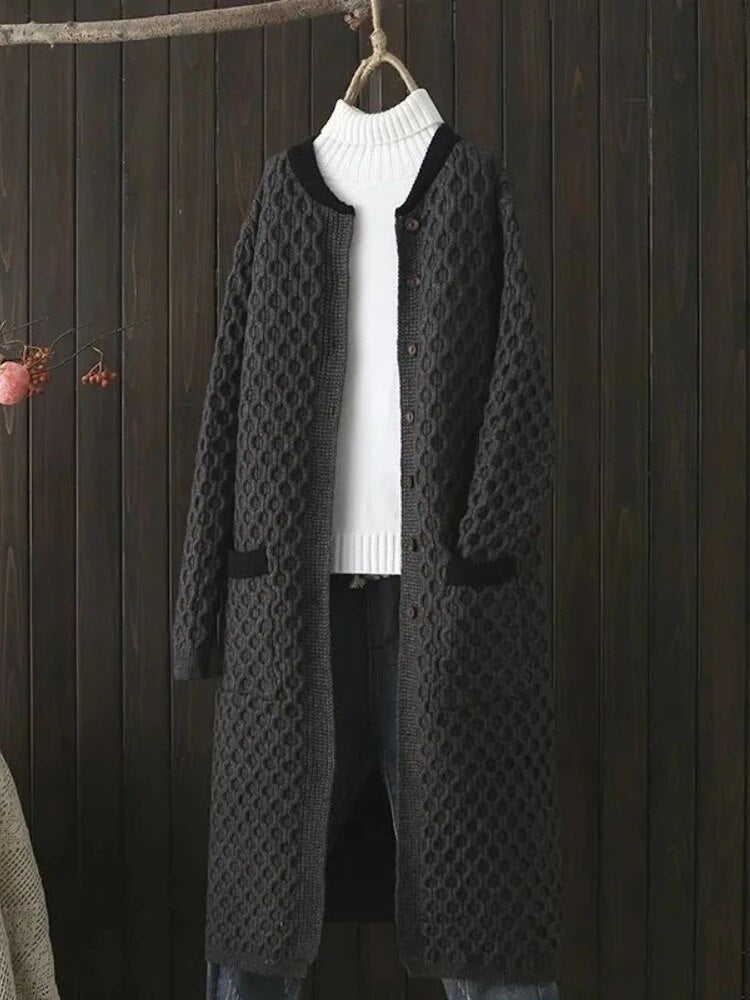 Getadme Style Cardigan Oversized Sweater Cardigan Feminino Korean Fashion Patchwork Long Sleeve Top Autumn Winter Clothes Women