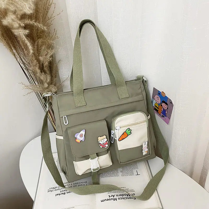 GETADME New Designer School Handbag Messeng Bag For Youth Teen Girls Tote Shoulder Bag Large Capacity Nylon Women Crossbody Bag Satchels