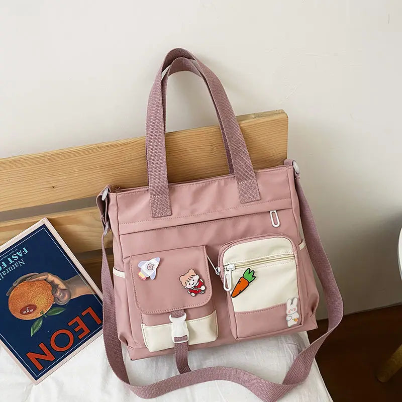 GETADME New Designer School Handbag Messeng Bag For Youth Teen Girls Tote Shoulder Bag Large Capacity Nylon Women Crossbody Bag Satchels