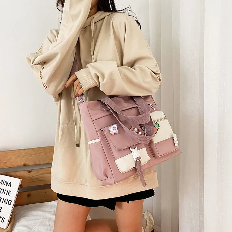 GETADME New Designer School Handbag Messeng Bag For Youth Teen Girls Tote Shoulder Bag Large Capacity Nylon Women Crossbody Bag Satchels