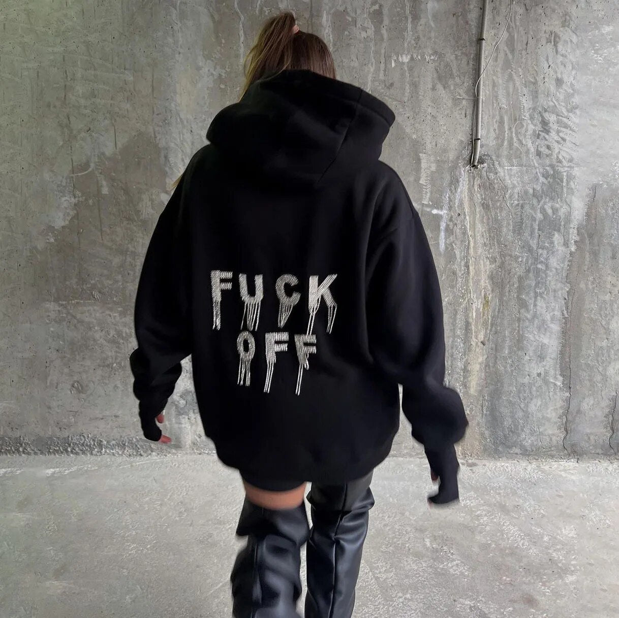 Getadme Y2K Hoodies Tops Streetswear Women Fall Clothes Sexy T Shirts Casual Blouses Fashion Sweatshirts Hooded Baggy Tops