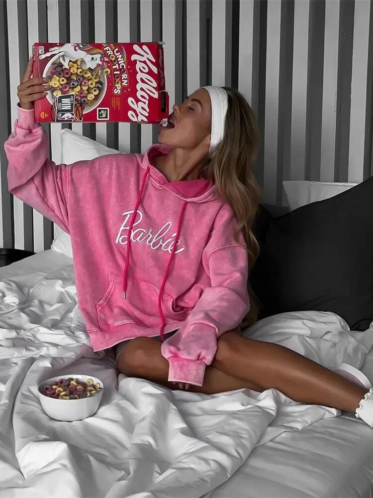 Getadme Y2K Hoodies Tops Streetswear Women Fall Clothes Sexy T Shirts Casual Blouses Fashion Sweatshirts Hooded Baggy Tops