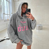 Getadme Y2K Hoodies Tops Streetswear Women Fall Clothes Sexy T Shirts Casual Blouses Fashion Sweatshirts Hooded Baggy Tops