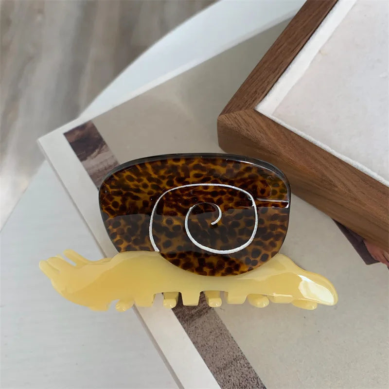 GETADME Creative Funny Acetate Sunflower Star Snail Hair Clip Claw For Women Medieval Sun Female Shark Hairpin Hair Accessories Tool