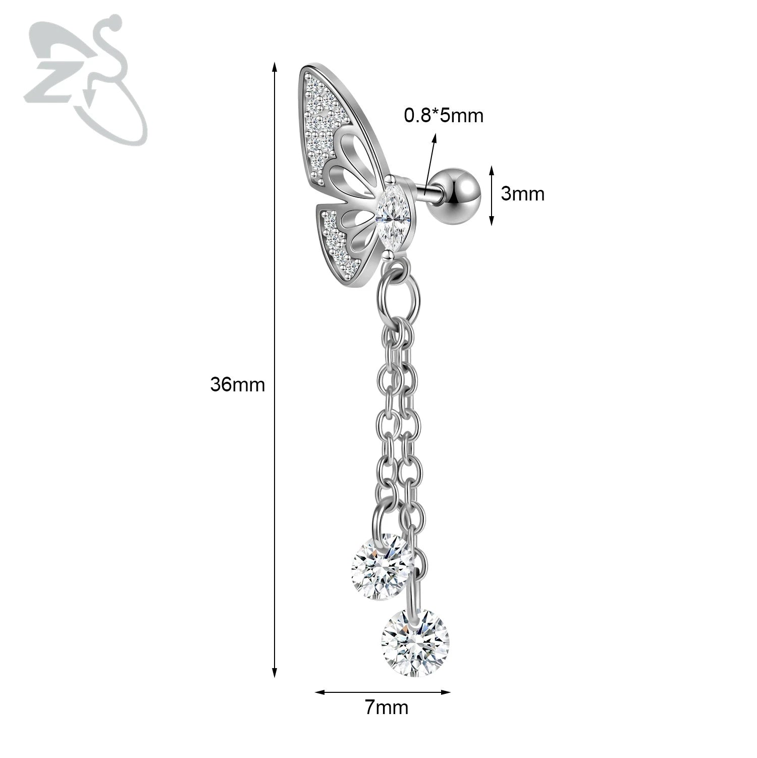 GETADME ZS 1 Piece 20G Cute Heart Stud Earring For Children Women Pink CZ Crystal Earrings Ear Cartilage Helix Conch Piercing Jewelry