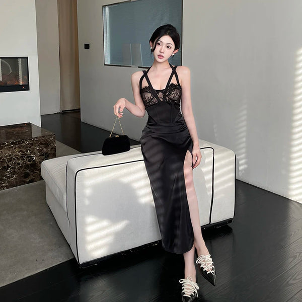 Getadme Women Summer Dresses Chiffon Solid White Sleeveless Sling A-line Dress Fashion Elegant Beach Formal Party Club Dress