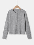 GETADME Ladies soft and comfortable sweaters solidcolor cardigans fashionable and casual autumn and winter knitted sweaters round n