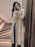 Getadme European Elegant High Waist Split New Chic Unique Beautiful Knitted Sweater Dress Women Autumn Winter Sweater Outer Dresses
