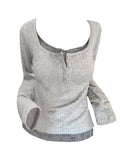 Getadme-Autumn Women Korean Fashion Long Sleeve Cute Core Two Piece Sets T-Shirts 2000s Aesthetic Tees Gyaru Kawaii Sexy Tops Romantic