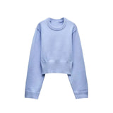 GETADME Loose sleeve round neck knitted sweater 2025 new product ladies ultra-wide ribbed hem long sleeve short cardigan