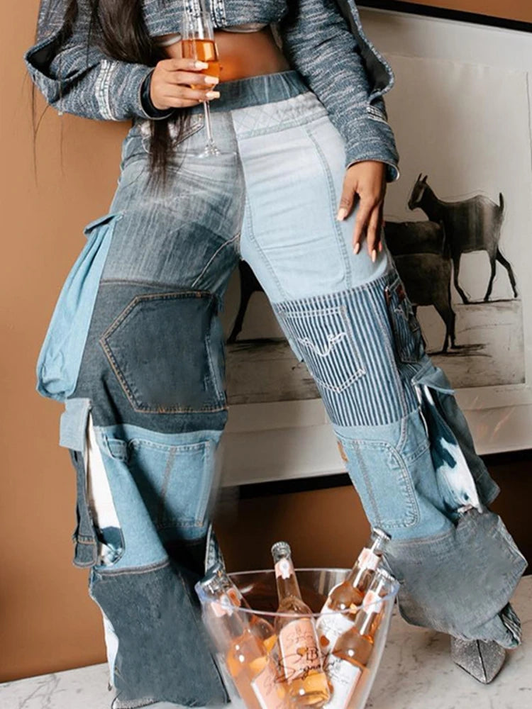 Women High Waist Wide Leg Pants Shiny Fuchsia Straight Pants Long Palazzo Casual Trendy Trousers Autumn Winter New