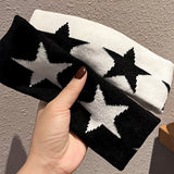 GETADME 1 Pcs Black Headbands for Women No Slip Soft Hair Accessories Stars Head Wraps for Women Yoga Workout