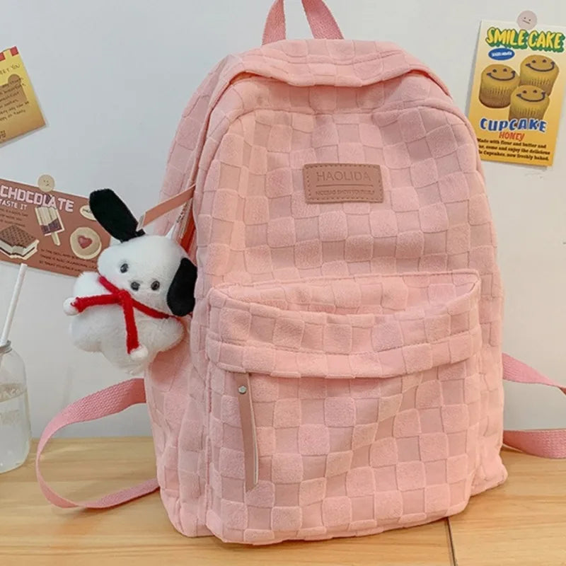 GETADME Gift pendant schoolbag, female high school student schoolbag, backpack, college student large-capacity and versatile backpack