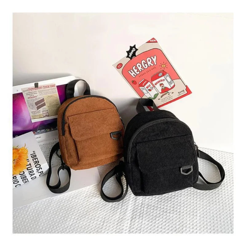 GETADME Mini Backpack ins super popular cute commuting makeup bag corduroy texture student versatile backpack