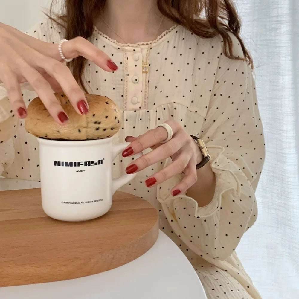 GETADME Polka Dot Nightgown Sleepwear Women Korean Ruffles Night Dress Spring One Piece Pajamas Long Sleeve O-neck Home Wear 2025 New