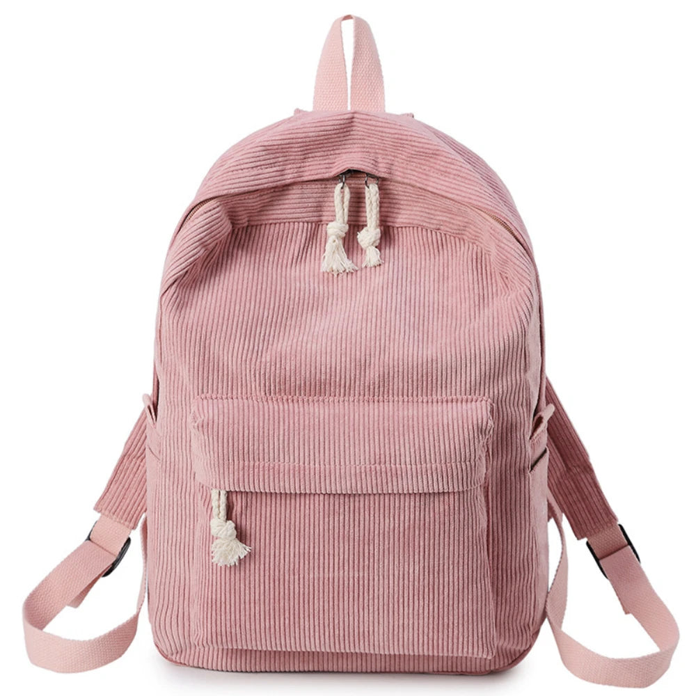 GETADME Harajuku Schoolbag for Girls High School Student Personalized Cordude-Style Backpack