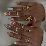 GETADME 24Pcs Mid-length 3D Flowers Design Fingertips Sweet Butterfly Yellow Ripple Almond False Nails Detachable Full Cover Press Ons