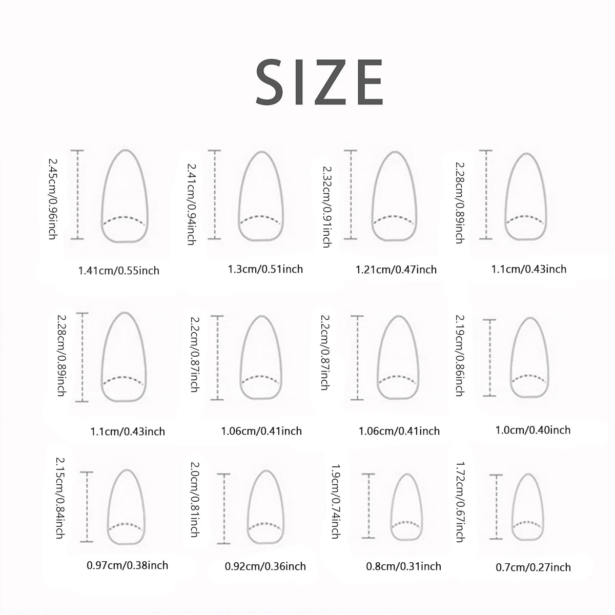 GETADME 24 PCs Valentine's Day Long Almond Shape Novelty Pearl Bow Love Nail with 1 File and 1 Jelly Glue