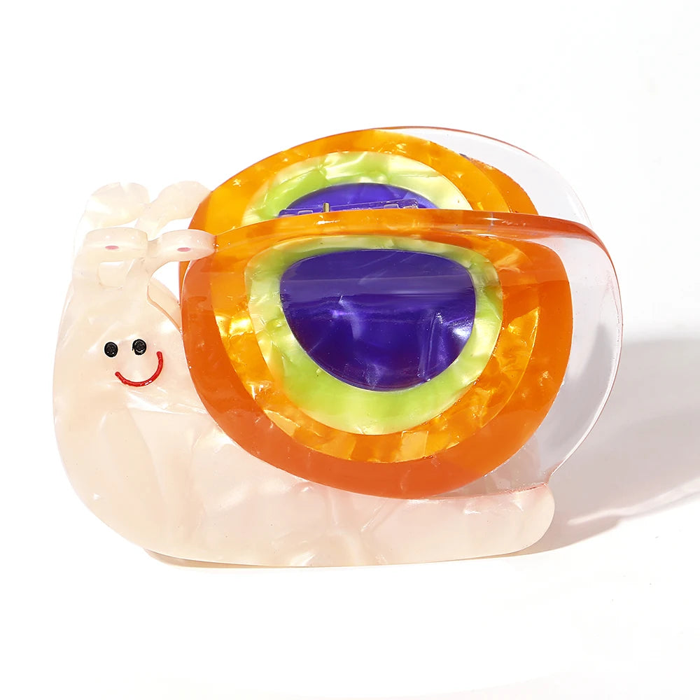 GETADME Creative Funny Acetate Sunflower Star Snail Hair Clip Claw For Women Medieval Sun Female Shark Hairpin Hair Accessories Tool