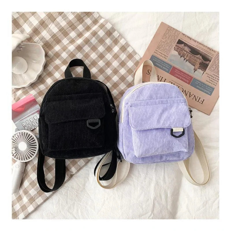 GETADME Mini Backpack ins super popular cute commuting makeup bag corduroy texture student versatile backpack