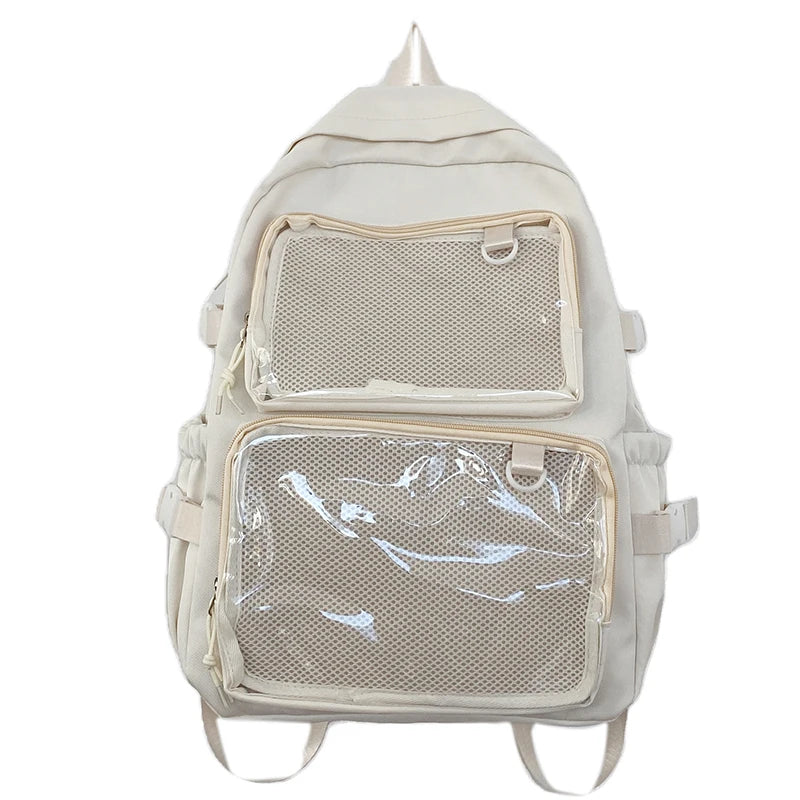 GETADME Japanese Style Transparent Ita Bag for Girls Comic Cons Large Capacity Women Backpack Fashion School Bags for College Student JK