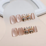 GETADME 24 Square Short Fake Nails +1 Nail File +1 Piece of Jelly Glue