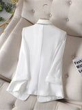 Getadme 2024 4XL Korean Women's Blazer Femme Summer Sunscreen Jacket White New Suit Jacket Women's Fashion Thin Black Cardigan