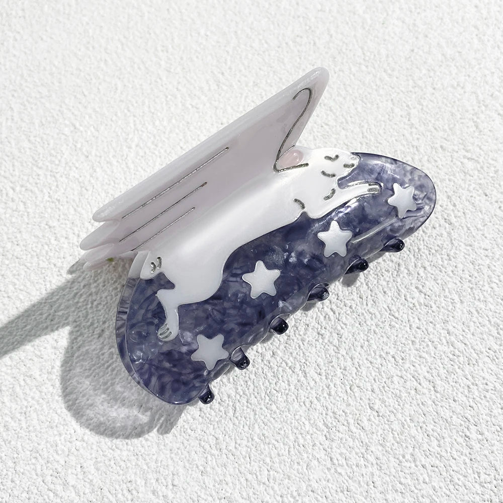 GETADME Creative Funny Acetate Sunflower Star Snail Hair Clip Claw For Women Medieval Sun Female Shark Hairpin Hair Accessories Tool