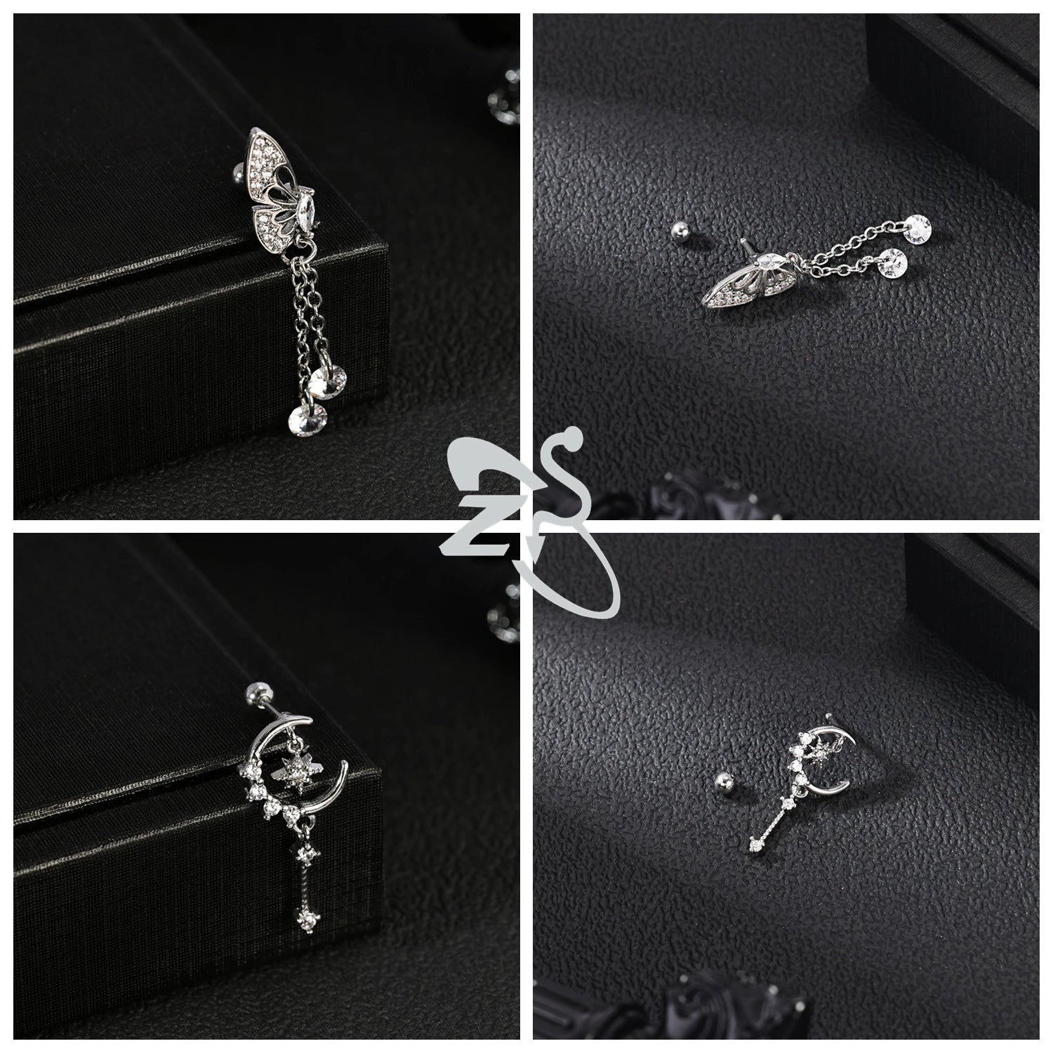 GETADME ZS 1 Piece 20G Cute Heart Stud Earring For Children Women Pink CZ Crystal Earrings Ear Cartilage Helix Conch Piercing Jewelry