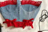 GETADME Two Piece Sets Womens Outifits Y2K Pu Leather Spliced Denim Black Skirt Sets New Harajuku Gothic Sexy Zipper Jacket Mini Skirt