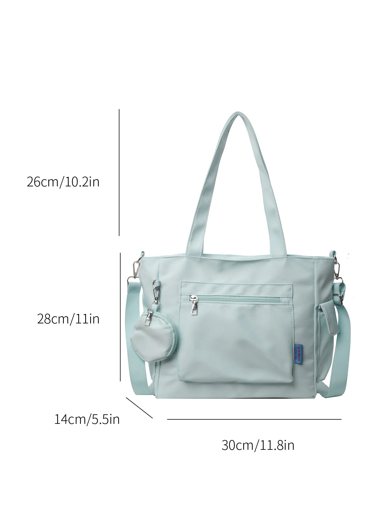 GETADME Two-piece set with multi-pocket design for ladies tote bag, college student commuter bag is suitable for work/commute/shopping
