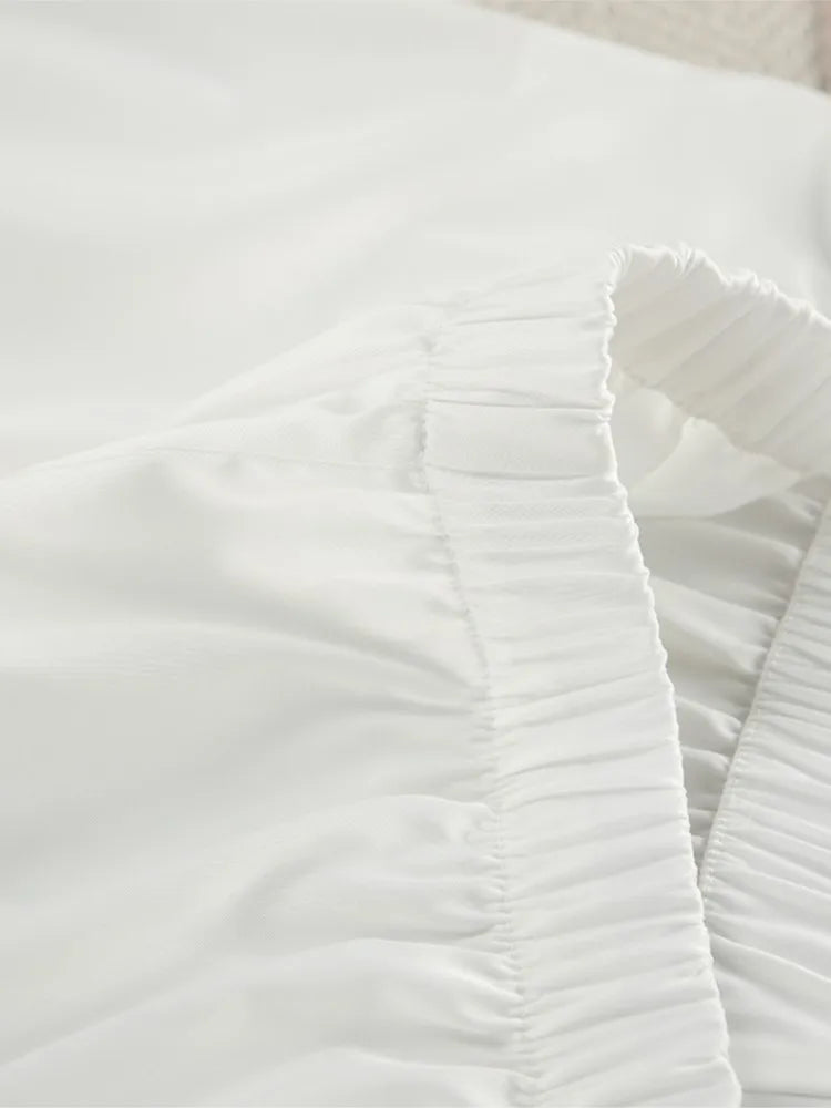 GETADME White Feather Satin Cardigan Top + Shorts Set Women Pajamas Long Sleeve Jakcets Shorts Female Outfits Fashion Sexy Homewear Suit