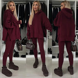GETADME Women Two Piece Set Pants Sets Striped Hooded Sweatshirts Matching Sets Y2k Tops Tracksuit Autumn Winter Long Pant High Waist