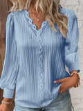 GETADME Women White Striped Women's Blouses Fashion Solid V-neck Casual Long Sleeve Tops Elegant Office Ladies Shirts Female Slim Blusas