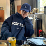 Oversized Letter Print Hoodies Women Vintage Winter Autumn Loose Hooded Grunge Streetwear Sweatshirt Y2k Clothes Warm Pullovers