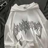 New retro hot diamond letter printing hooded sweater women's loose American street hoodie Y2K