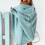 Getadme Long Women Sweater Black Autumn Winter Bat Sleeve Knitted Sweater Jacket Loose Red Ladies Sweaters Oversized Cardigans Coat