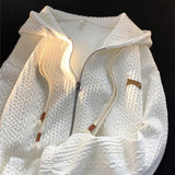 Spring Zipper Hooded Sweatshirts Women Streetwear Long Sleeve Cardigan Top Cloth Female Loose Zip Up Hoodies Pocket Vintage