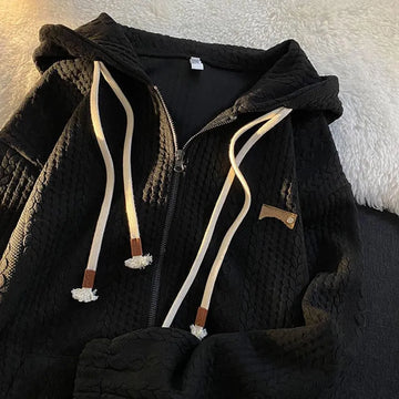 Spring Zipper Hooded Sweatshirts Women Streetwear Long Sleeve Cardigan Top Cloth Female Loose Zip Up Hoodies Pocket Vintage