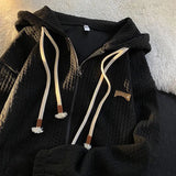 Spring Zipper Hooded Sweatshirts Women Streetwear Long Sleeve Cardigan Top Cloth Female Loose Zip Up Hoodies Pocket Vintage