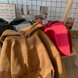 Getadme Quality Cotton Fall Men Loose Hoodies Solid Color Acid Washed Man Oversized Sweatshirts Hooded Pulovers Male Pullovers