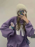 Getadme-Harajuku Oversized Hoodies Women Kpop Kawaii Letter Print Sweatshirts Loose Casual Pullover Sportwear Tops  Aesthetic