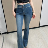 Getadme-Womens Jeans Flared Pants for Women Flare Skinny Slim Fit Bell Bottom Office A Spring Streetwear Stretch New In 90s Emo Trousers
