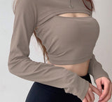 Getadme Sexy Hollow Knit Top Sweater Women Party Navel Slim Ribbed Summer Lady Shirts Solid Color Skinny Casual Top