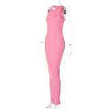 Getadme Hugcitar Ribbed Sexy Y2K Clothes Sleeveless Bodycon Maxi Dresses For Women Club Birthday Party Streetwear Elegant Outfits