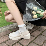 GETADME-Women's Luxury Beaded Mary Jane Leather Shoes Spring/Autumn Fashion Comfortable Elegant Flat Black Walking Shoes Zapatos Mujer